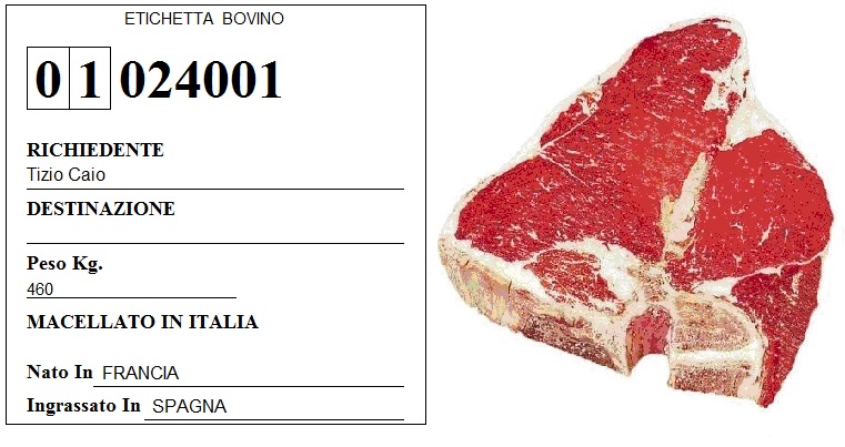 Etichetta Bovino